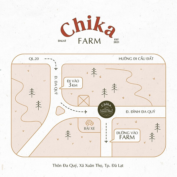 Hướng dẫn đường đi đến Chika Farm Đà Lạt